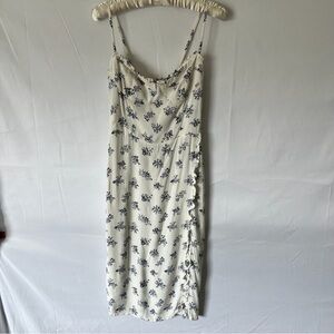 Reformation Cassandra Madeline ruffle slit dress